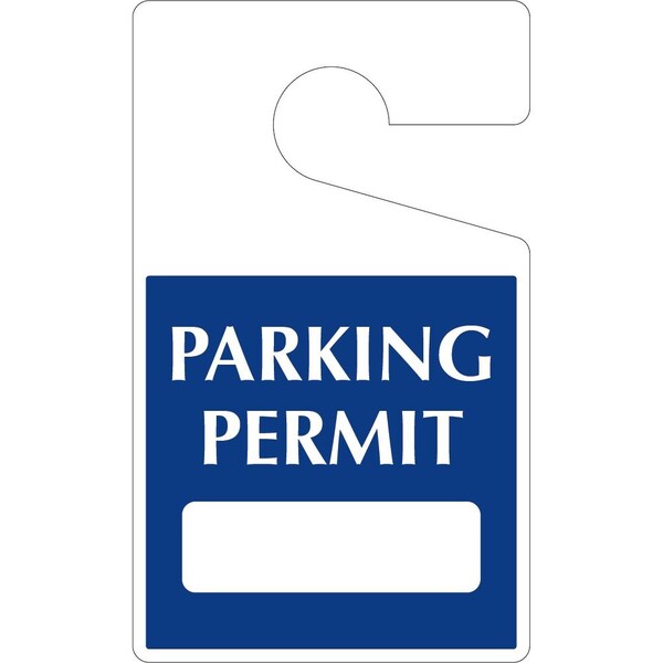 Lustre-Cal Laminated Hanging Parking Permit Dark Blue 5in x 3in 30mil Plastic 1 Blank No Pad, 50PK 253343301Bd0000 - main